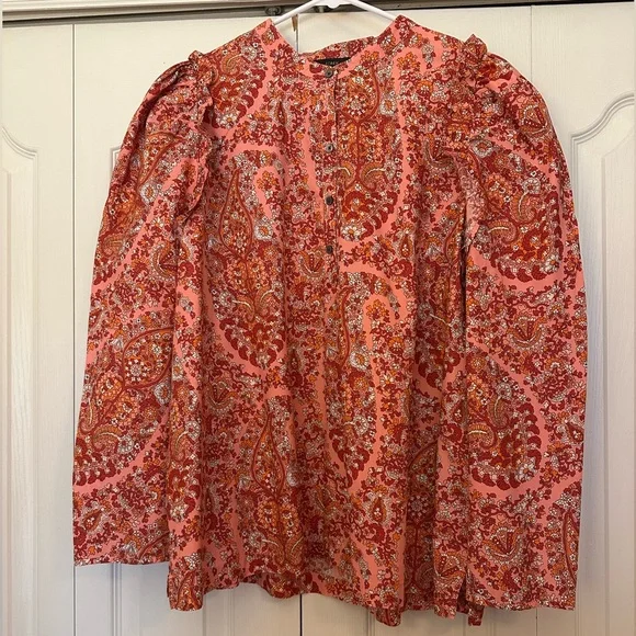 J Crew Floral Paisley Pink Women's Top - Picture 1 of 9